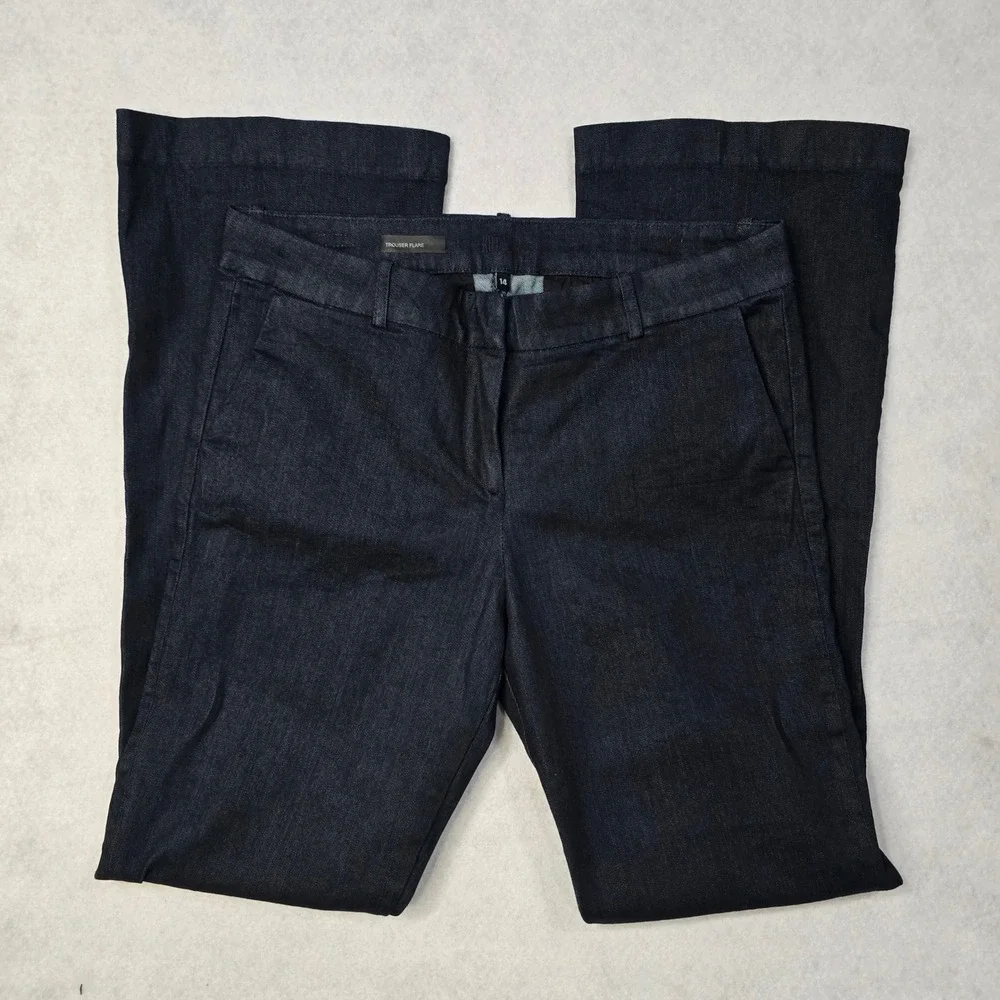 Kut from the Kloth Trouser Flare Dark Wash Indigo Jeans KP0078MA1SF Size 14